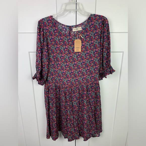 Natural Life Blair Floral Mini Dress MEDIUM Cottagecore Romantic Boho Western - Picture 3 of 8
